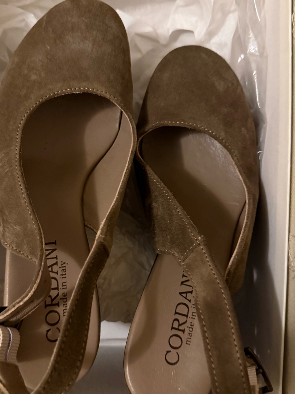 Cordani Torrie Italian Suede Slingback Platform Heels Eu 36 Us 6 Nib